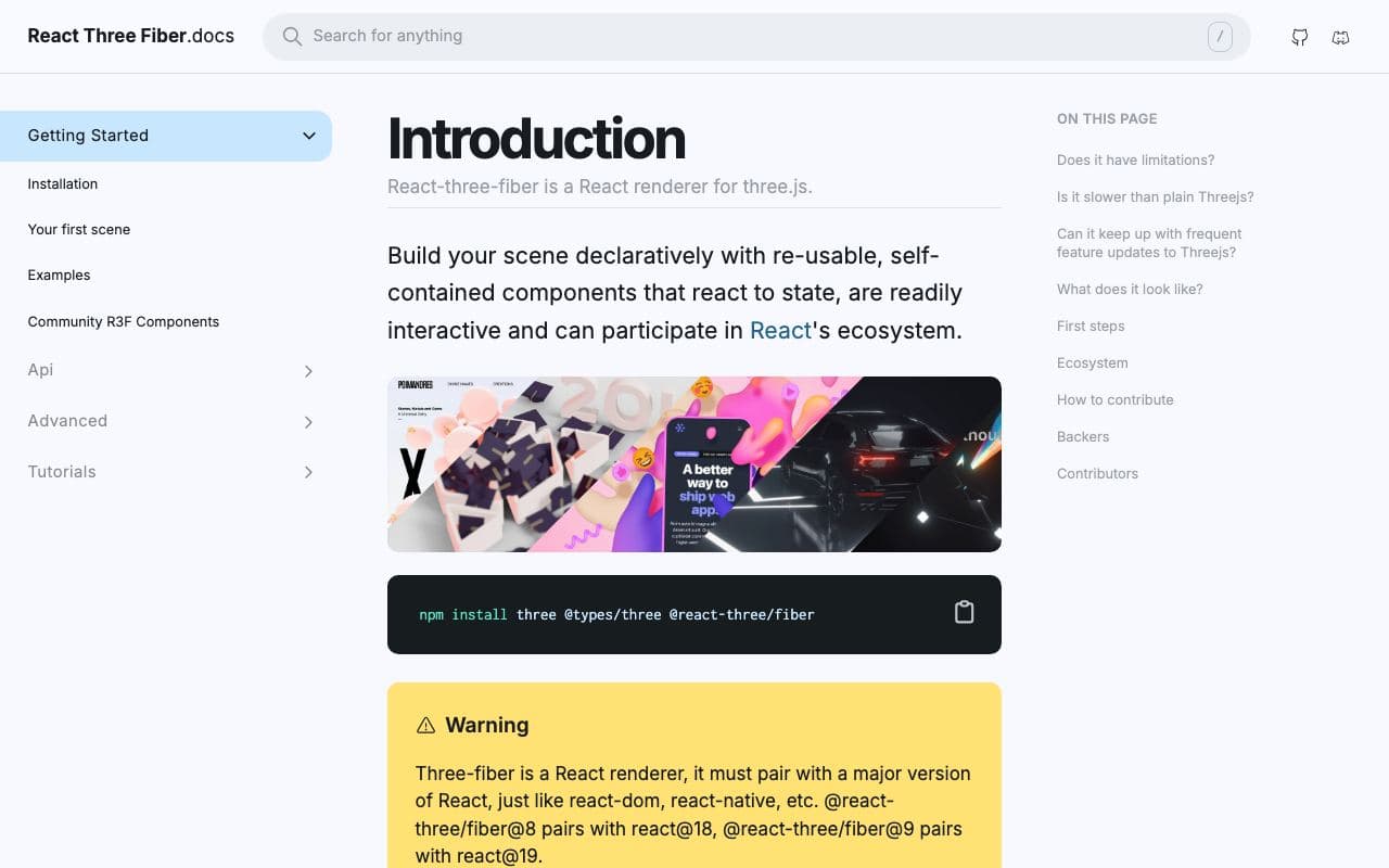 Preview of React Three Fiber