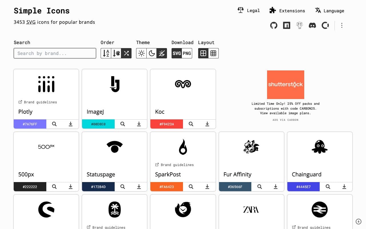 Preview of Simple Icons