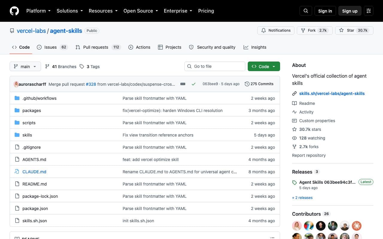 Preview of Vercel Agent Skills