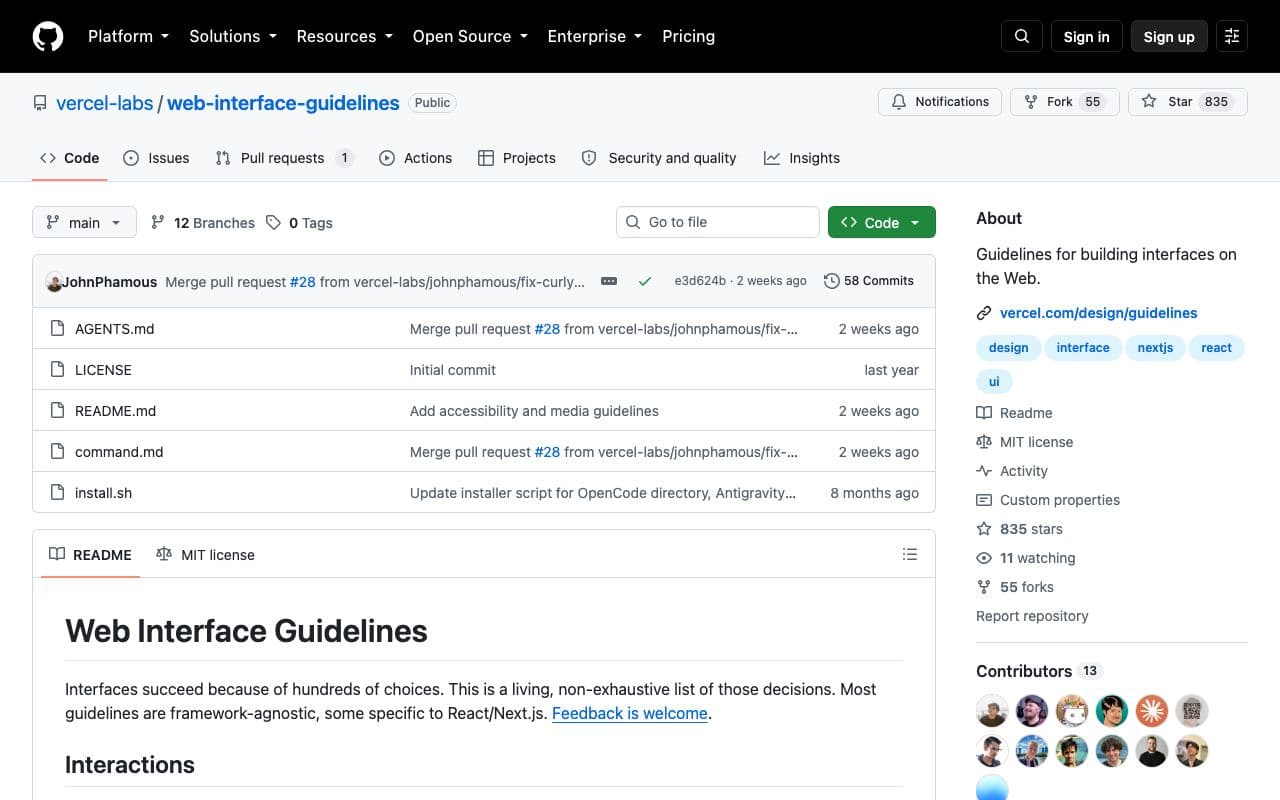 Preview of Web Interface Guidelines