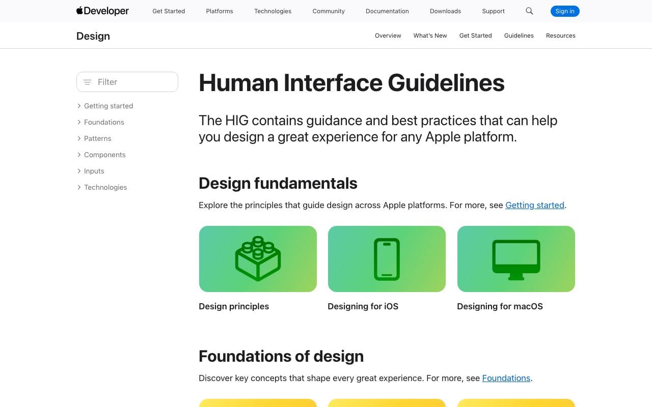 Preview of Apple Human Interface Guidelines