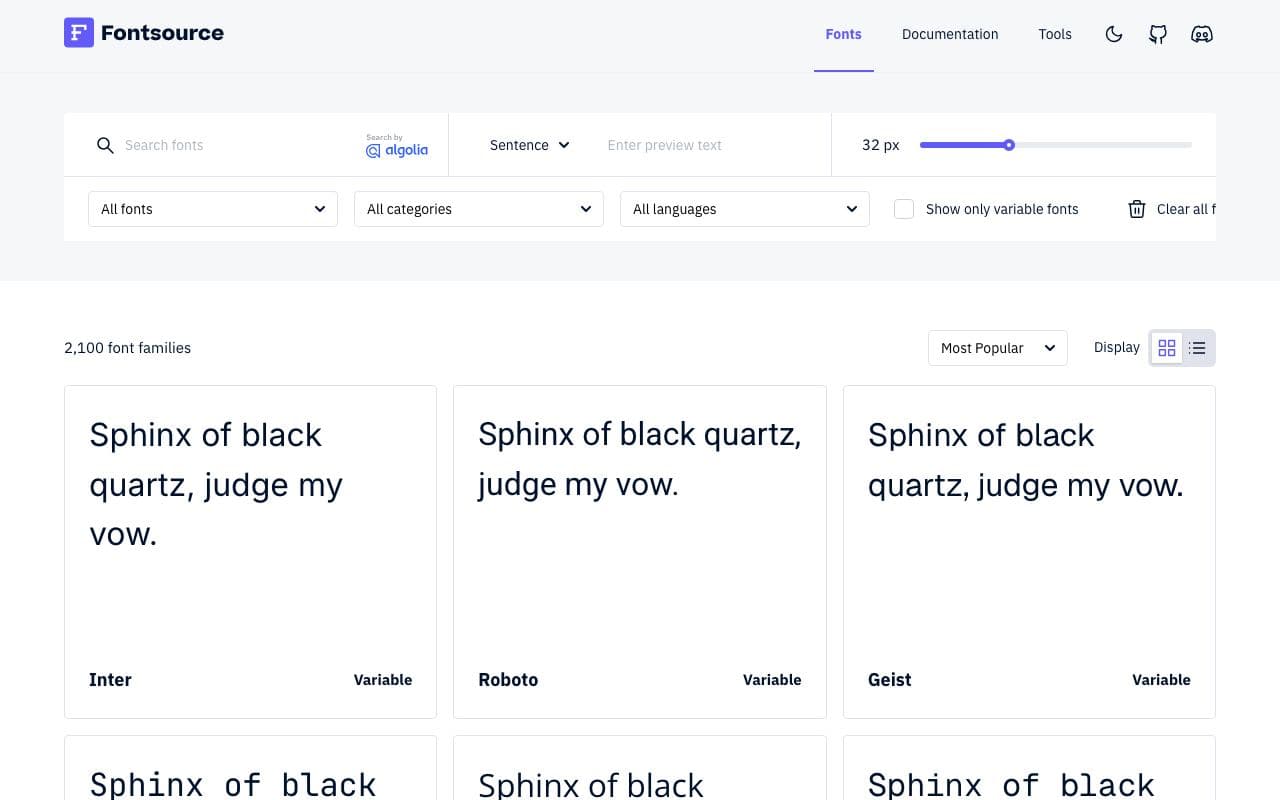 Preview of Fontsource